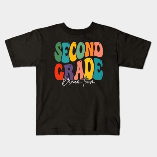 Second Grade dream team - 2nd Grade Teachers And Kids, Groovy Design Kids T-Shirt